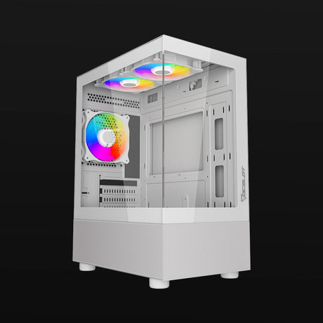 Ocelot Gaming GLASS EW7 gabinete de computadora Blanco, ITX, Micro ATX, Aluminio