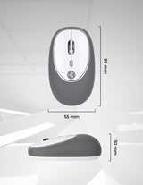 TechZone Jelly-Mate Grey ratón Universal Ambidiestro RF inalámbrico Óptico 1200 DPI, Gris