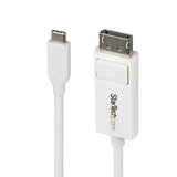 StarTech.com Cable USB C a DisplayPort 1.2 4K 60Hz de 2m - Adaptador de Vídeo Bidireccional DP a USB Tipo C - HDR - para