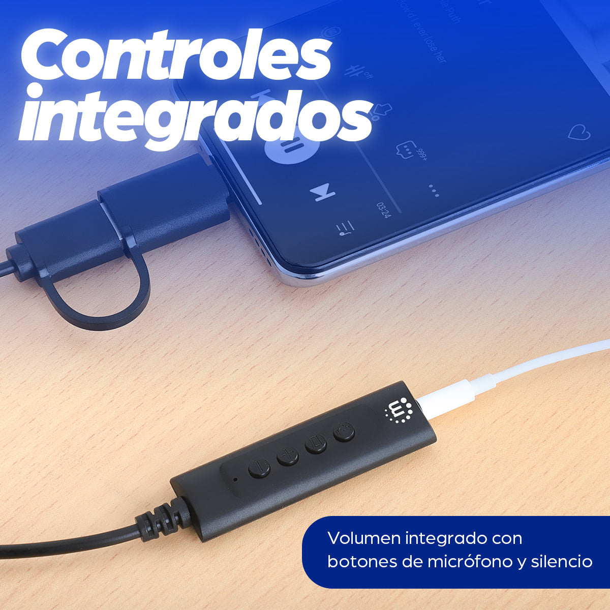 Manhattan 153560 divisores de audio USB-C & USB-A USB-A & 3.5 mm Macho Hembra