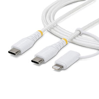 StarTech.com Cable de Carga USB-C de 2m con Adaptador Lightning - Cable Cargador USB Tipo C - 30W/60W(3A) - Cable Tipo C