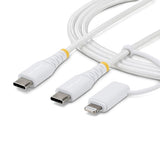 StarTech.com Cable de Carga USB-C de 2m con Adaptador Lightning - Cable Cargador USB Tipo C - 30W/60W(3A) - Cable Tipo C