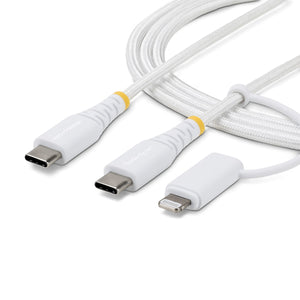 StarTech.com Cable de Carga USB-C de 2m con Adaptador Lightning - Cable Cargador USB Tipo C - 30W/60W(3A) - Cable Tipo C