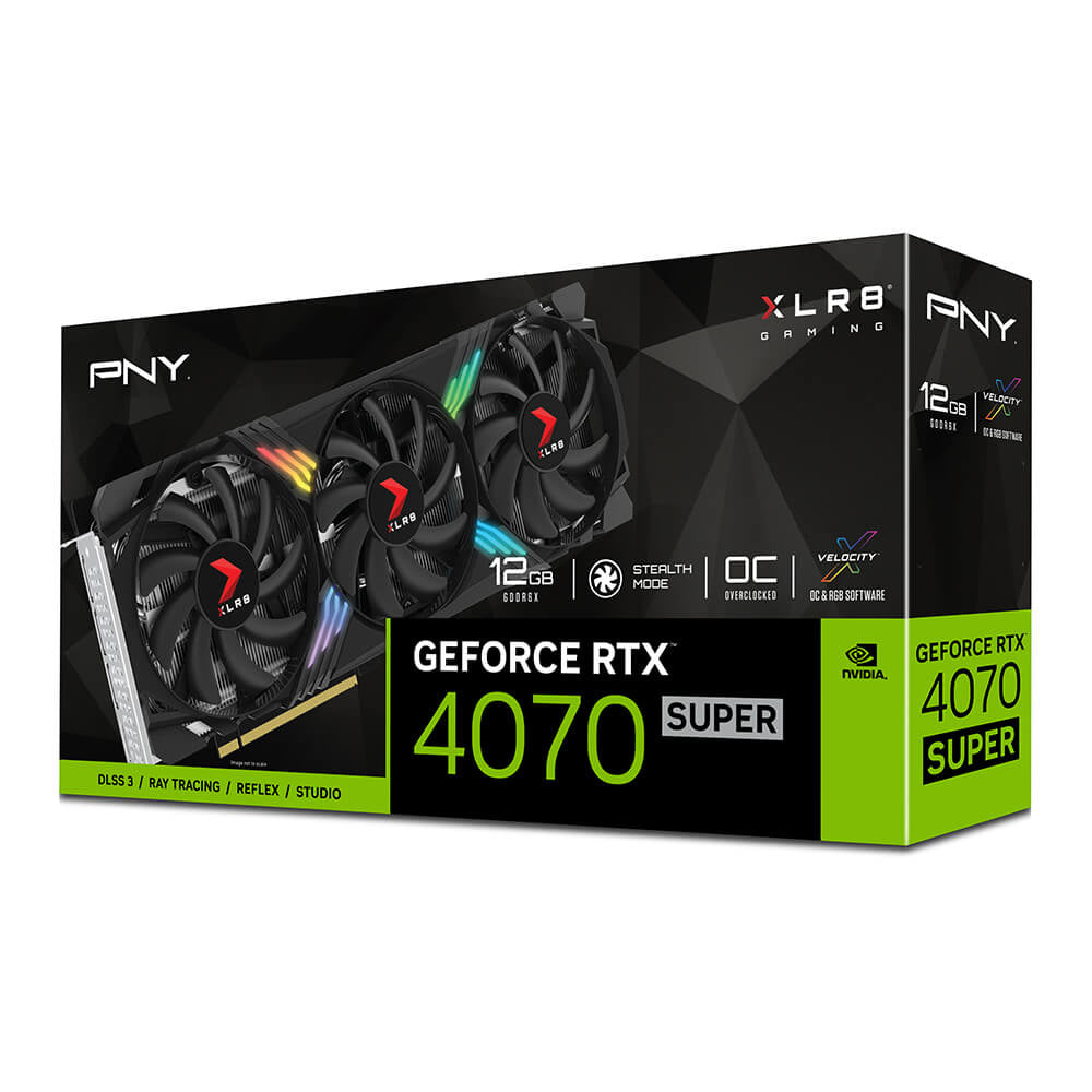 PNY GeForce RTX 4070 SUPER XLR8 Gaming VERTO EPIC-X RGB Overclocked Triple Fan DLSS 3 NVIDIA 12 GB GDDR6X