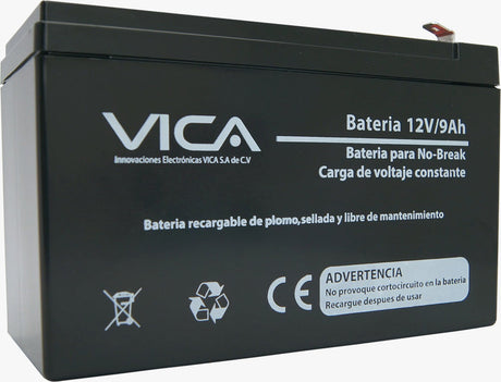 Vica 12V/9AH batería para sistema UPS Plomo, 1 pieza(s), 2 Año(s), Negro