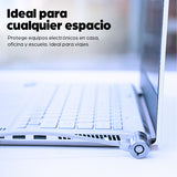 Manhattan Candado para portátil (Kensington) con 2 llaves, compatible con ranura Kensington estándar, cable de 1,5 m, antirrobo, cable de acero con funda PVC transparente, garantía de por vida Cable Plata Portátil 2 llaves PVC, Acero