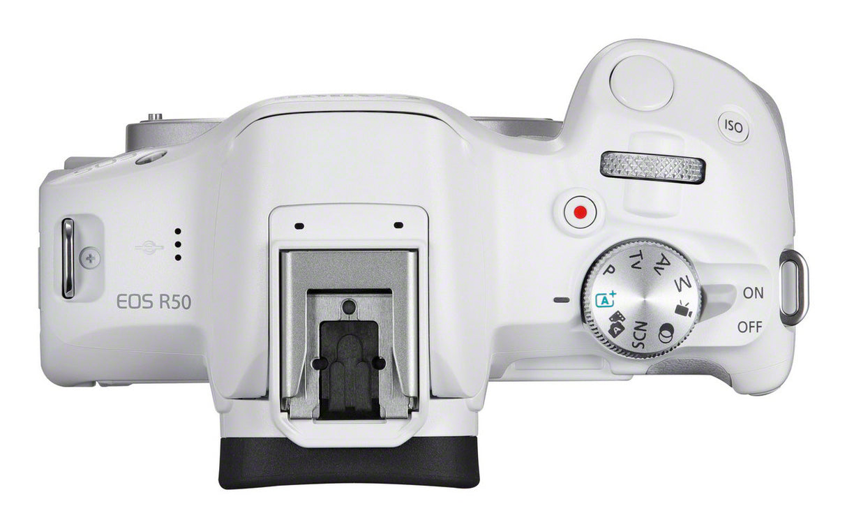 Canon EOS R50 Mirrorless Camera with 18-45mm Lens MILC 24.2 MP CMOS 6000 x 4000 Pixeles Blanco, 4K Ultra HD, Pantalla táctil