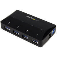 StarTech.com Concentrador USB 3.0 de 4 Puertos - 5Gbps - Ladrón con Puertos de Carga y Sincronización - Hub con 1 Puerto de 2,4A hubs de interfaz USB 3.2 Gen 1 (3.1 Gen 1) Type-B USB 3.2 Gen 1 (3.1 Gen 1) Type-A 5 5