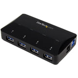 StarTech.com Concentrador USB 3.0 de 4 Puertos - 5Gbps - Ladrón con Puertos de Carga y Sincronización - Hub con 1 Puerto de 2,4A hubs de interfaz USB 3.2 Gen 1 (3.1 Gen 1) Type-B USB 3.2 Gen 1 (3.1 Gen 1) Type-A 5 5