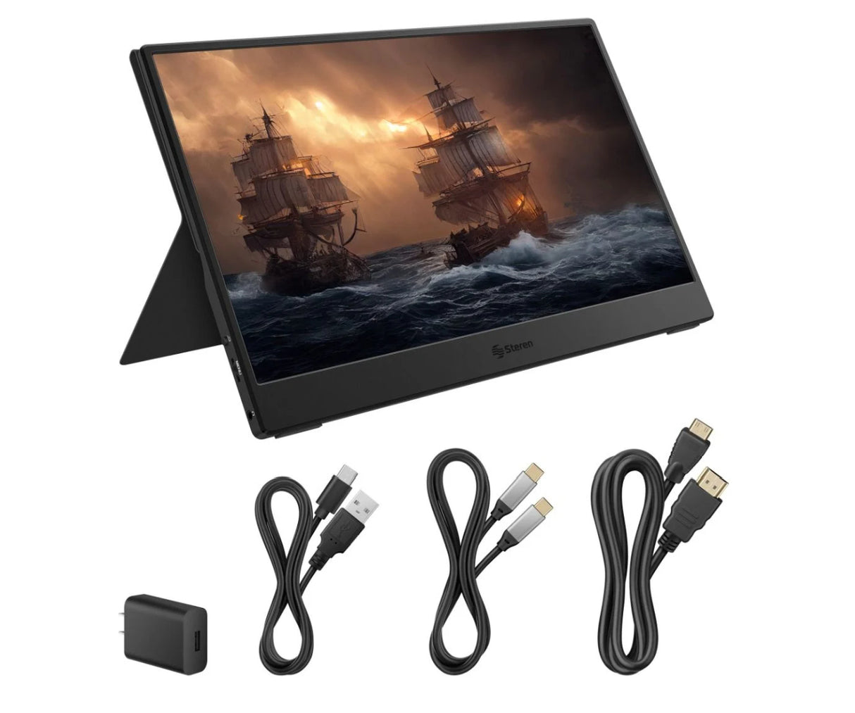 Steren DIS-114 televisor y monitor portátil Negro 35.6 cm (14") LCD 1920 x 1080 Pixeles, IPS