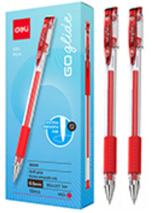 Boligrafo de gel Deli rojo punto fino 0.