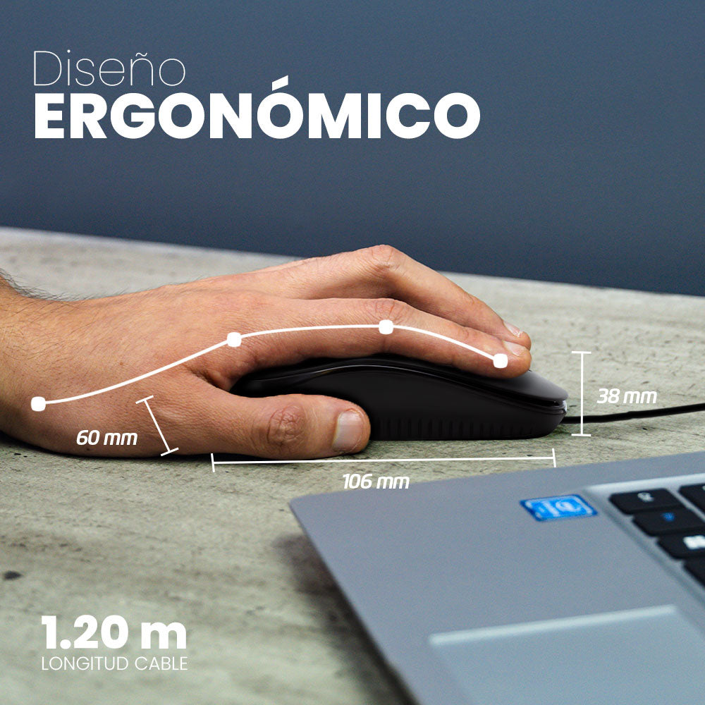 Vorago MO-100 ratón USB tipo A Óptico 1000 DPI