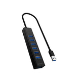 Acteck Port X7C DH607 USB Tipo C 5000 Mbit/s Negro, USB 3.2 Gen 1 (3.1 Gen 1) Type-A, Aluminio, Cable redondo