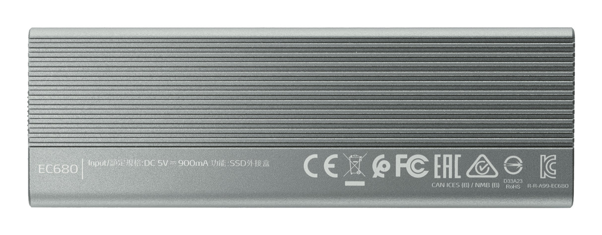 ADATA EC680 cajas para discos duros externos 1 M.2 cm (M.2") PCI Express 30,42,60,80 mm