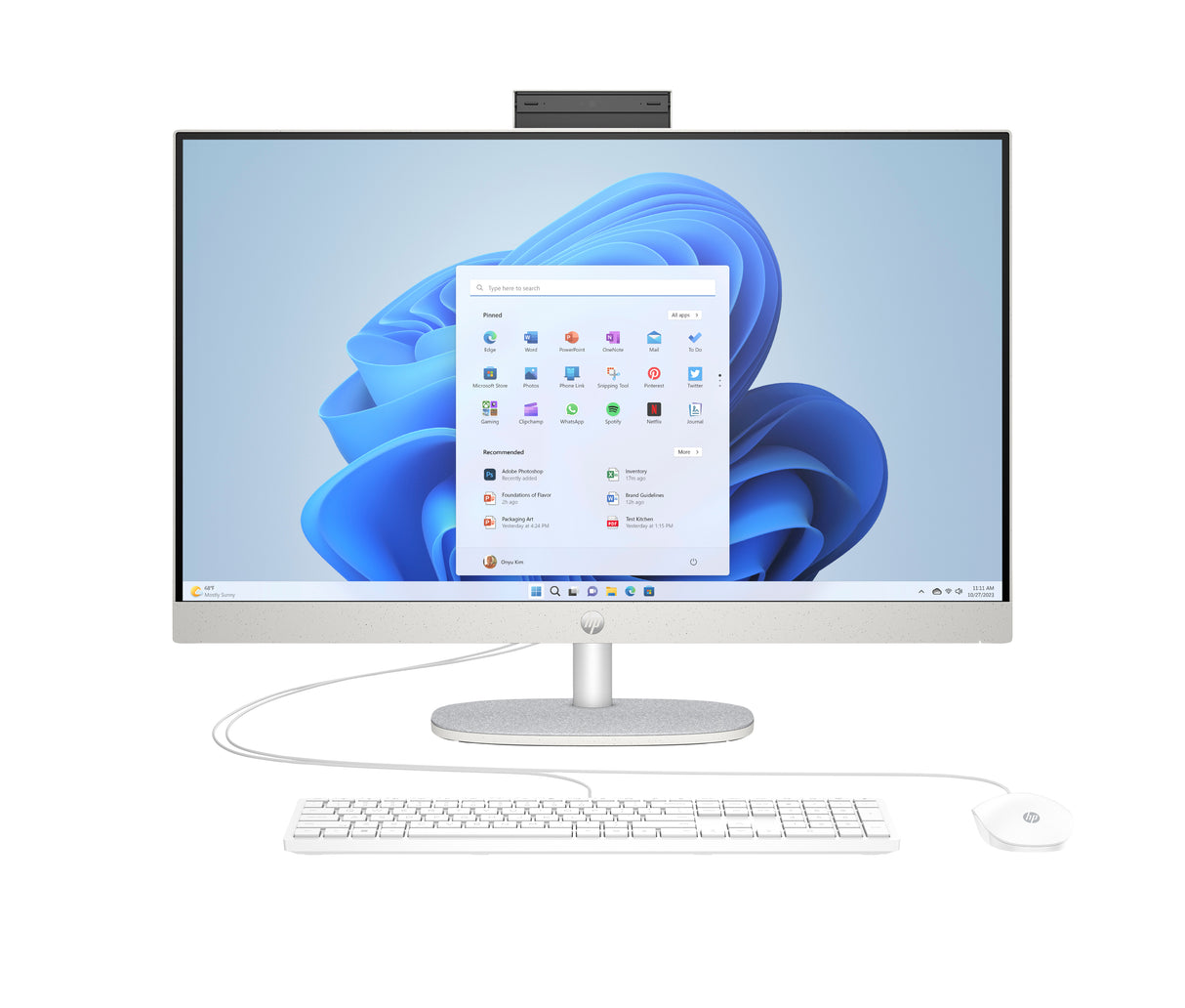 HP All-in-One 27-cr0253la PC AMD Ryzen™ 5 7520U 68.6 cm (27") 1920 x 1080 Pixeles Pantalla táctil 16 GB LPDDR5-SDRAM Windows 11 Home Wi-Fi 6