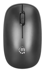 Manhattan Ratón óptico inalámbrico MW3050, negro, 1200 dpi, 2,4 GHz (hasta 10 m), USB, ambidiestro, 3 botones con rueda, receptor nano USB-A, pila AA incluida, base de baja fricción, garantía 3 años Ratón 1 Vertical Universal Óptico