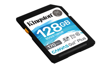 Kingston Technology Canvas Go! Plus Tarjeta SDXC Canvas Go Plus 170R C10 UHS-I U3 V30 de 128 GB Memoria Flash 128 GB SD 170 MB/s 90 MB/s