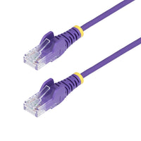StarTech.com Cable de Red Ethernet CAT6 Delgado sin Enganches Morado de 15m - Cable RJ45 Snagless Slim 28AWG - Alambre d