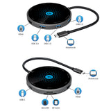 Manhattan Docking USB-C con base de carga inalámbrica hubs de interfaz USB 3.2 Gen 1 (3.1 Gen 1) Type-C 3 1 1