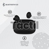 AUDÍFONOS VORAGO ESB-500-PLUS TWS BLUETOOTH 5.0 IPX5 MANOS LIBRES EARHOOKS DESMONTABLES.