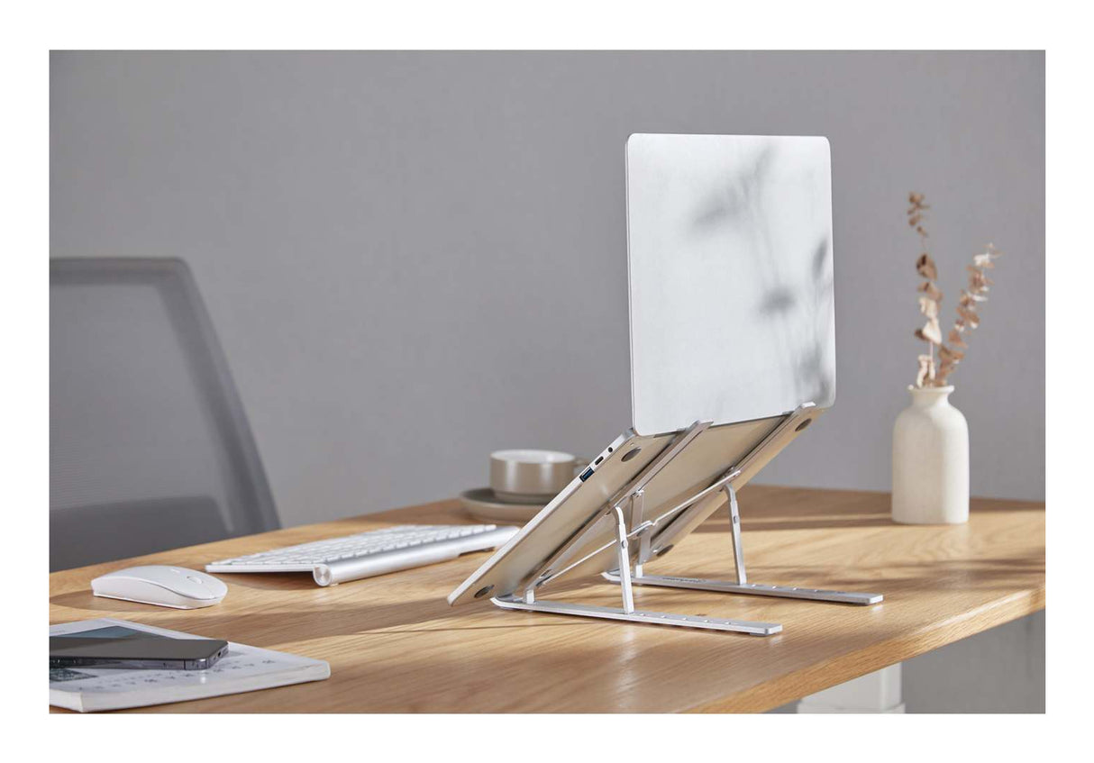 Manhattan 462600 Laptop Soporte para ordenador portátil Aluminio Aluminio, Silicona, Acero 39,6 cm (15.6")