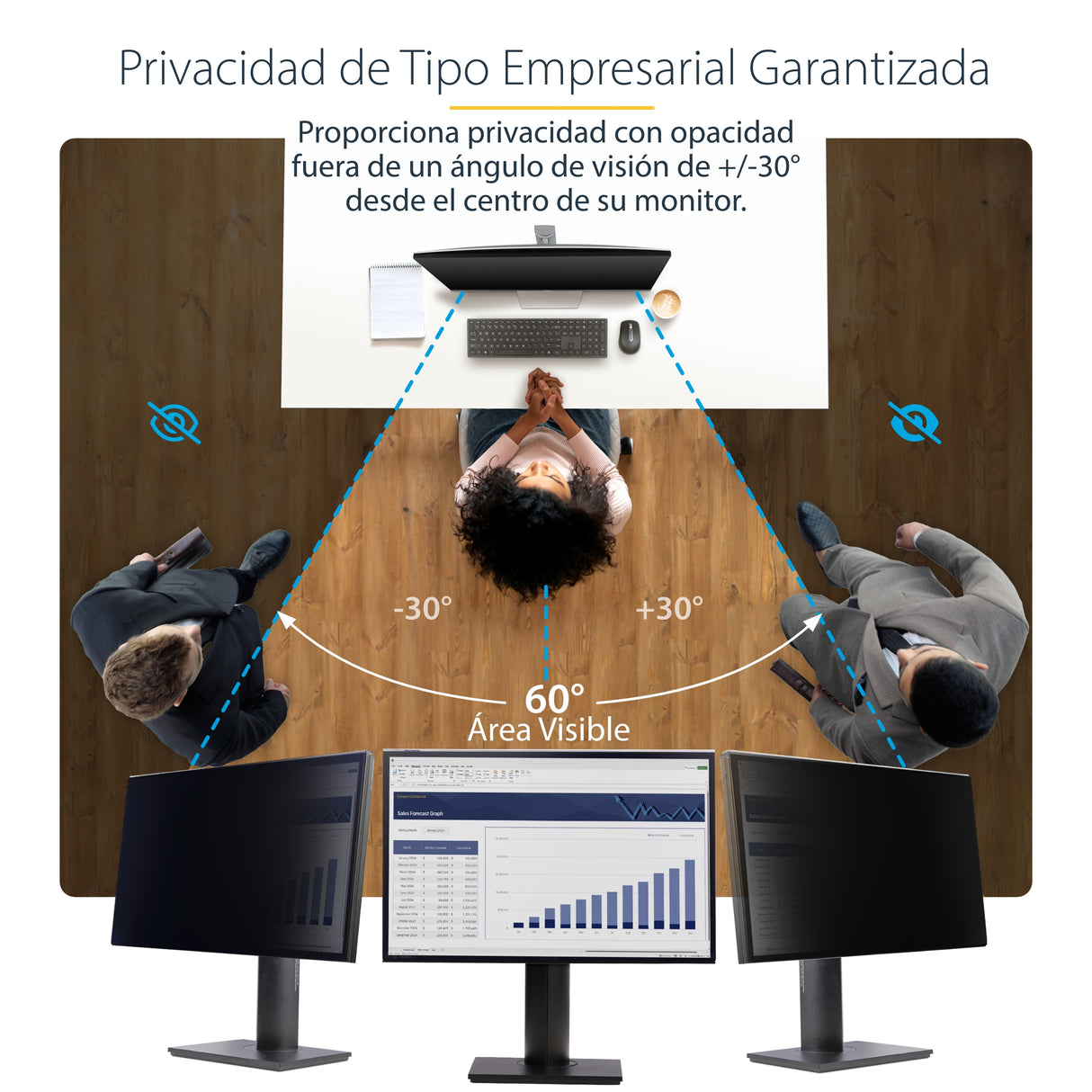 StarTech.com Filtro de Privacidad 16:10 para Monitor de 24" - Colgante - Protector Acrílico de Pantalla - Ángulo de