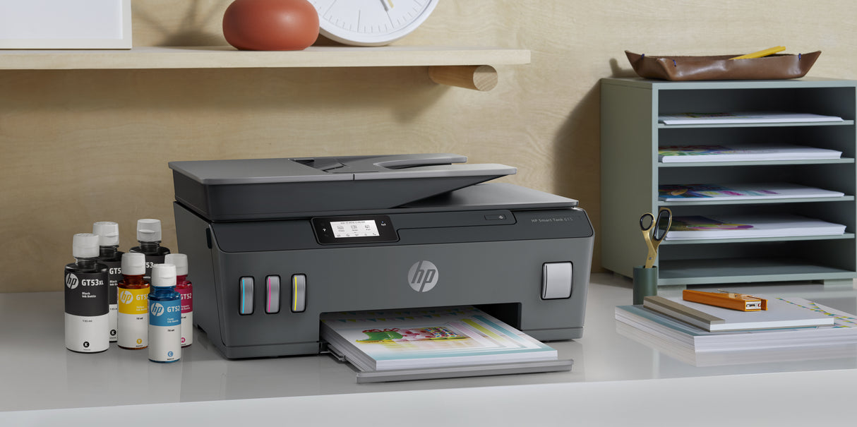 HP Smart Tank Tank 615 Conexiones inalámbricas All-in-One Color Impresora, Copiadora, escáner