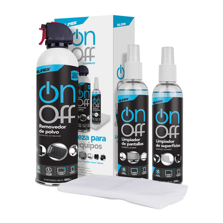 Silimex On Off Cleaner Kit Computadora portátil, PC Juego de limpieza para equipos, Negro, Blanco