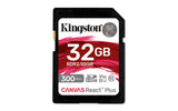 Kingston Technology 32GB Canvas React Plus SDHC UHS-II 300R/260W U3 V90 for Full HD/4K/8K Memoria Flash 32 GB SD 300 MB/s 260 MB/s