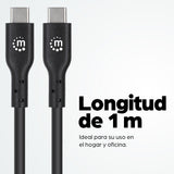 Manhattan Cable USB-C a USB-C, 1 m, macho a macho, 480 Mbps (USB 2.0), 3 A (carga rápida), negro, garantía de por vida, equivalente a USB2CC1M Cable USB 2.0 USB C USB C Macho
