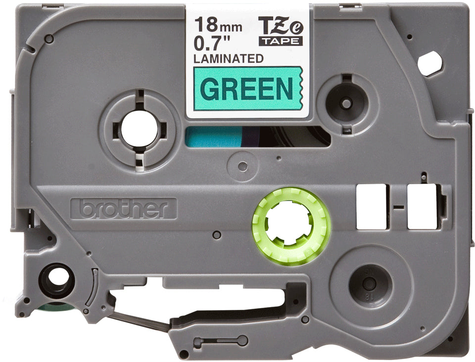 CINTA BROTHER TZE-741 NEGRO/VERDE 18MM