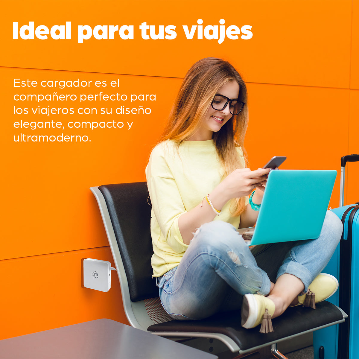 MANHATTAN Cargador 180245, 100-240V, 50/60Hz, Tipo Empresarial