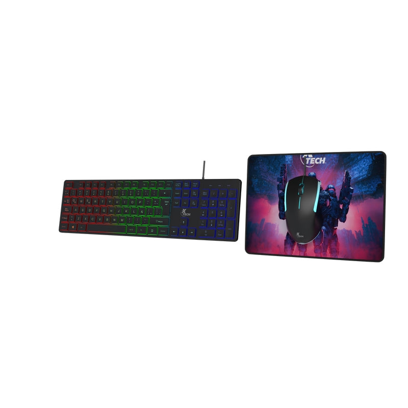 Xtech XTK-535S teclado Ratón incluido Juego USB QWERTY Español Negro