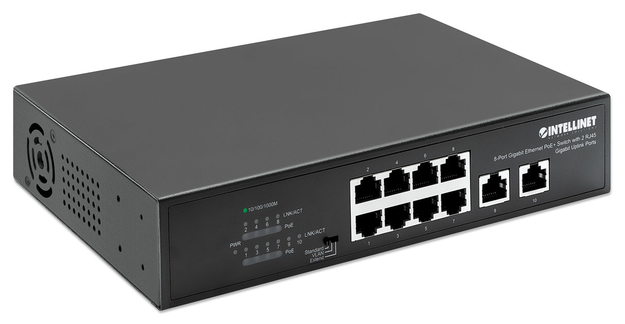 POE SWITCH INTELLINET GB 8 PTOS 32W/PTO, 120W, + 2 RJ45