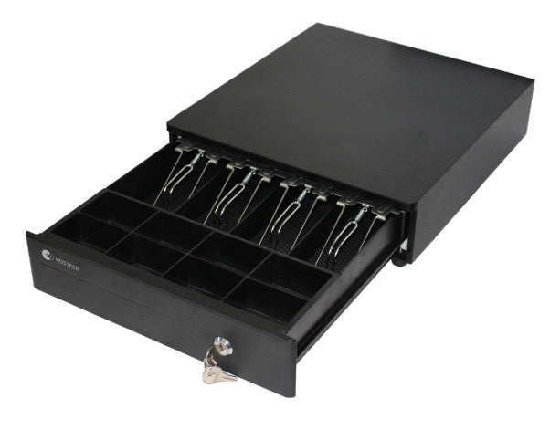Cajon De Dinero Hostech HT-300 4 Billetes 8 Monedas Cable RJ11 Metalico con microswitch Negro