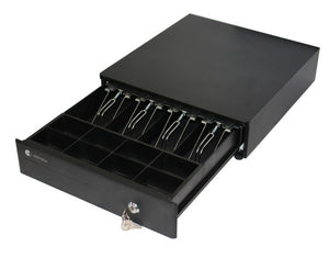 Cajon De Dinero Hostech HT-300 4 Billetes 8 Monedas Cable RJ11 Metalico con microswitch Negro