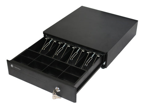Cajon De Dinero Hostech HT-300 4 Billetes 8 Monedas Cable RJ11 Metalico con microswitch Negro