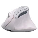 Acteck Virtuos Fitt Pro MI770 ratón Oficina Diestro RF inalámbrico + bluetooth Óptico 2400 DPI, Diseño vertical, Blanco