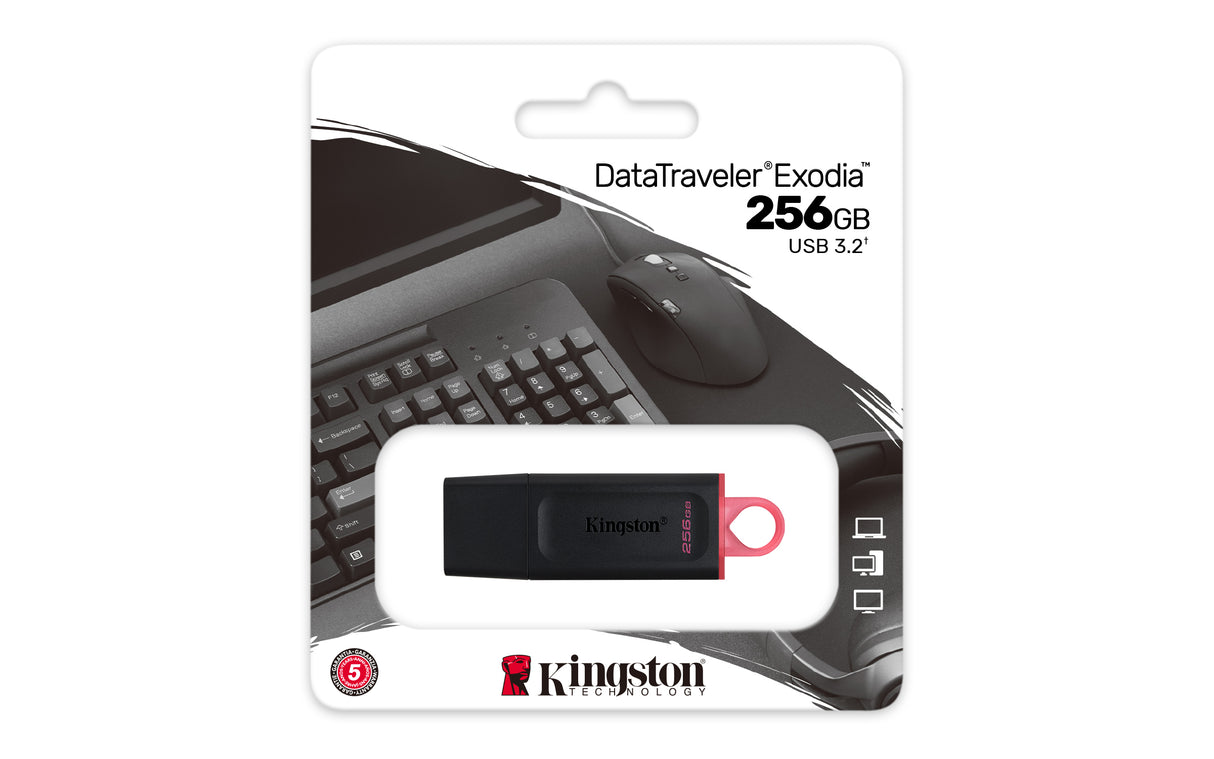 Kingston Technology Unidad Flash USB 3.2 DataTraveler Exodia Memoria Flash 256 GB USB tipo A 3.2 Gen 1 (3.1 Gen 1) Si