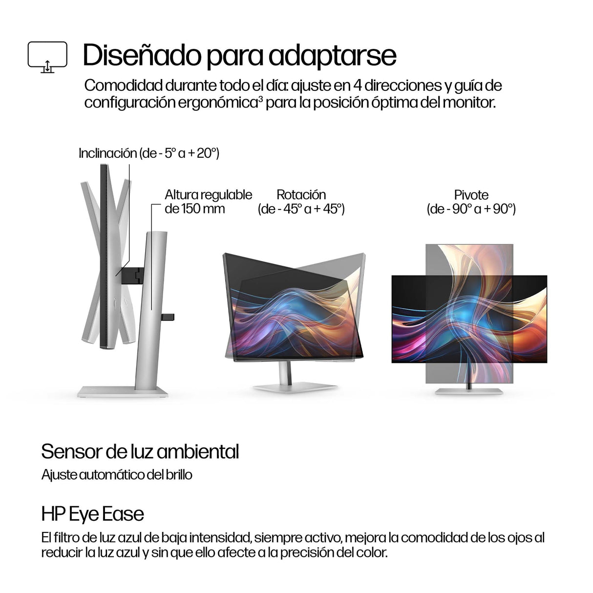 HP Monitor QHD de la serie Pro 7 de 27" - 727pq, 2560 x 1440 Pixeles, Quad HD, LCD