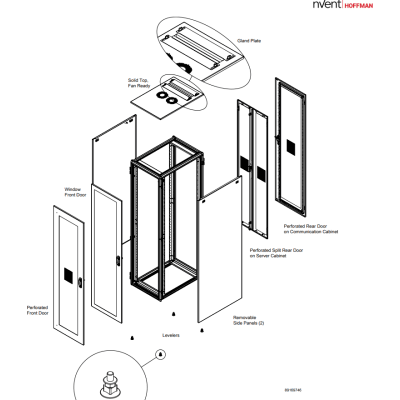 PS1C23812B - Hoffman Gabinete de Telecomunicaciones / 48 UR / 2350 x 800 x 1200 mm (7.7 x 2.6 x 3.9 ft)