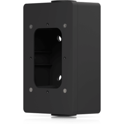 UACC-READER-JB-B - Caja de conexiones para lectores de acceso UniFi y visores de intercomunicación que admite montaje en superficie plana y fijación a conductos de 3/4". Color Negro