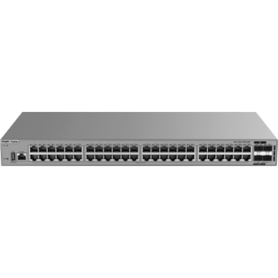RG-CS62-48GT4XS - Ruijie Switch de Acceso Gigabit / 48 Puertos 10/100/1000BASE-T / 4 Puertos SFP+ 1GE/2.5GE/10GE