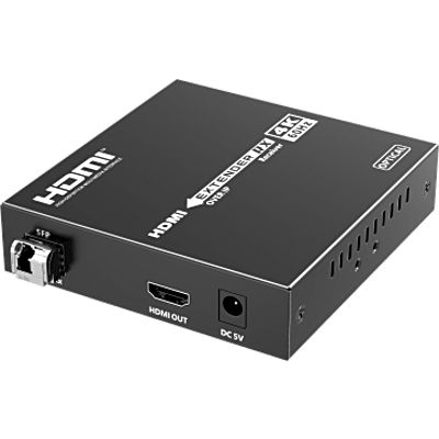 TT-473-FIBER-RX - Receptor HDMI sobre IP | 4K60Hz | Fibra Óptica 40 km (24.85 mi) | 18 Gbps | HDMI 2.0 | HDCP 1.4/2.2 | IR | Protección ESD
