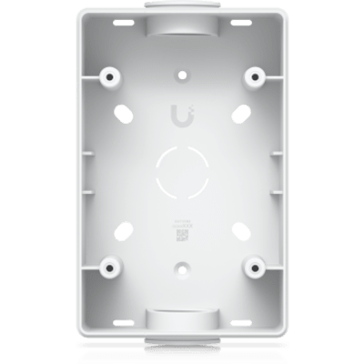 UACC-READER-JB-W - Caja de conexiones para lectores de acceso UniFi y visores de intercomunicación que admite montaje en superficie plana y fijación a conductos de 3/4". Color Blanco