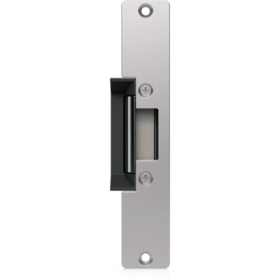 UACC-LOCK-STRIKE-SECURE-15MM - Contrachapa eléctrica de alta seguridad tipo  Fail-Secure (normalmente cerrada), fuerza de sujeción de hasta 1,200 kg (2,645 lb) y profundidad de pestillo de 15 mm
