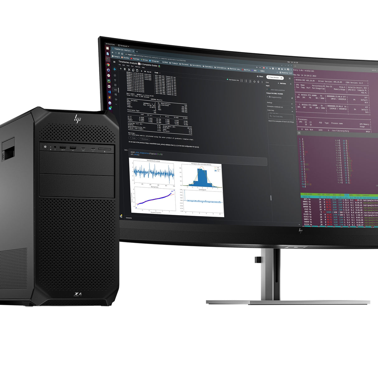 HP Z4 G5 Intel Xeon W w3-2423 16 GB DDR5-SDRAM 512 GB SSD NVIDIA RTX A2000 Windows 11 Pro Tower Estación de trabajo AI Workstation Azul