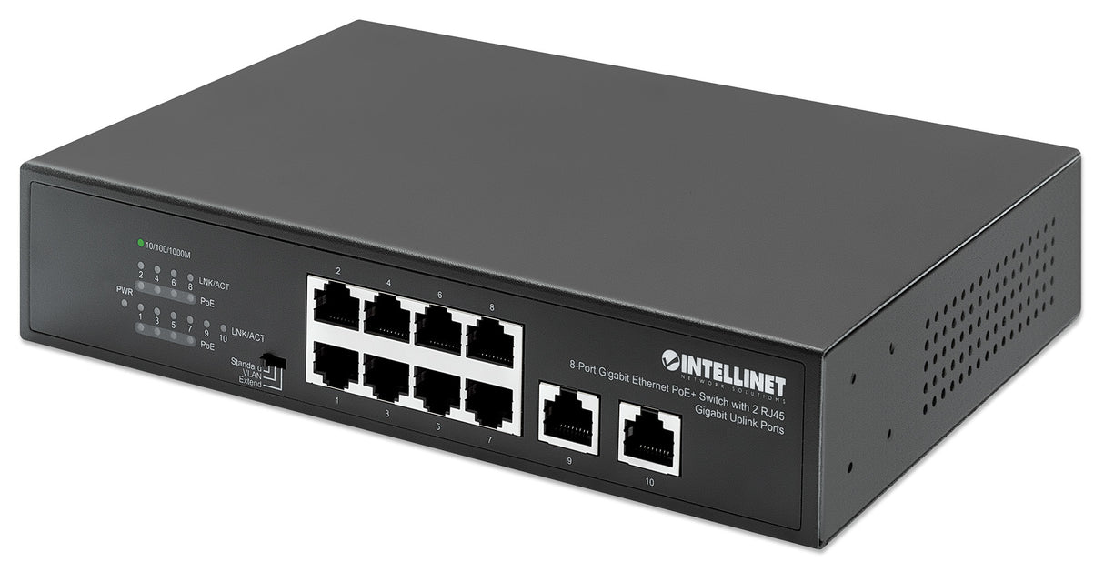 POE SWITCH INTELLINET GB 8 PTOS 32W/PTO, 120W, + 2 RJ45