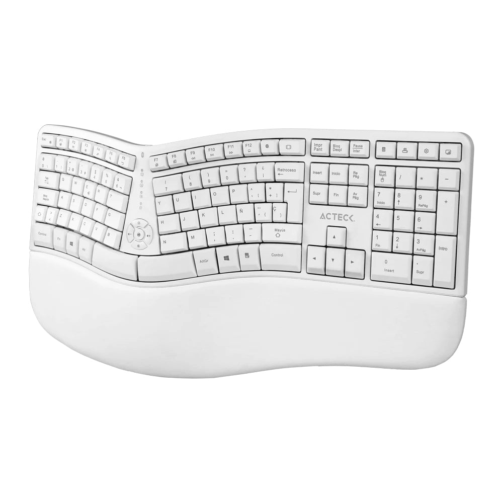 Combo ACTECK Creator Virtuos Fitt MK770 2 en 1 / Teclado Ergonómico + Mouse Vertical/ Inalámbrico 2.4 GHz+ Recarga USB C