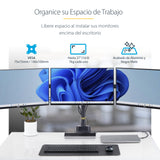 StarTech.com Soporte de Escritorio para 3 Monitores VESA 75x75/100x100 de 27 Pulgadas - Grommet o Abrazadera en C - Ajus